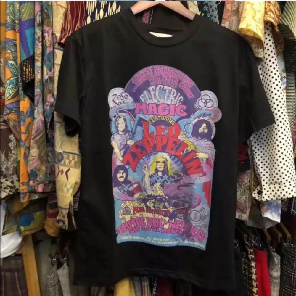 Black Led Zeppelin Concert Graphic Fitted Tee - Picture 4 of 4